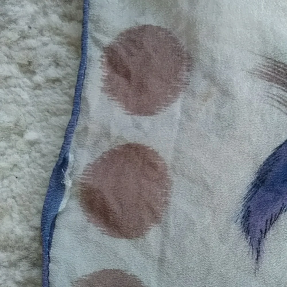 Vintage Floral Dotted Vibrant Scarf Beige Mauve Purple